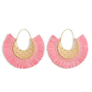 Pink Gold Threader Earrings Cubic Zirconia